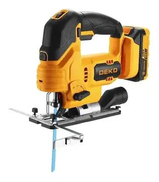 Serra Tico-Tico 7/8" 20V com Laser e Luz LED, Bateria Lítio-Íon, Carregador e Acessórios Deko