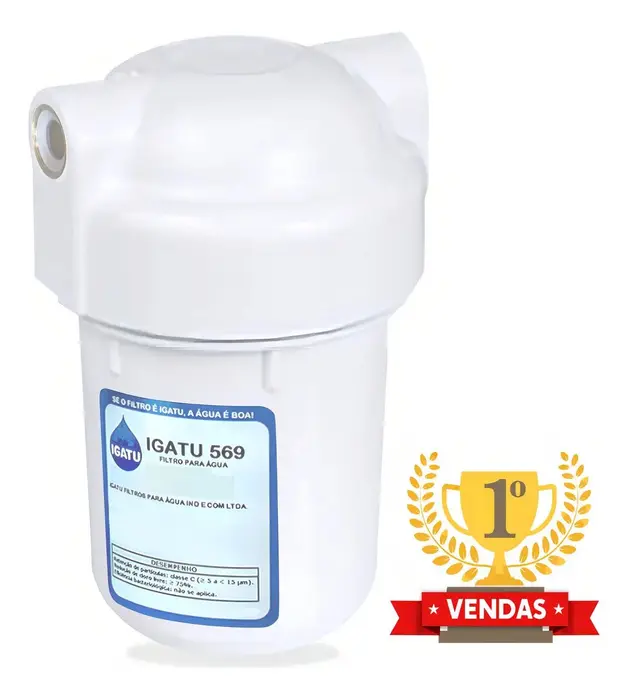 Filtro de Água Externo Igatu 569 Branco, Alto Fluxo, 3 Etapas