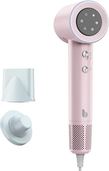 GOKOCO Secador de Cabelo Profissional 1600W com Display Digital LED e Bocal Magnético - Rosa