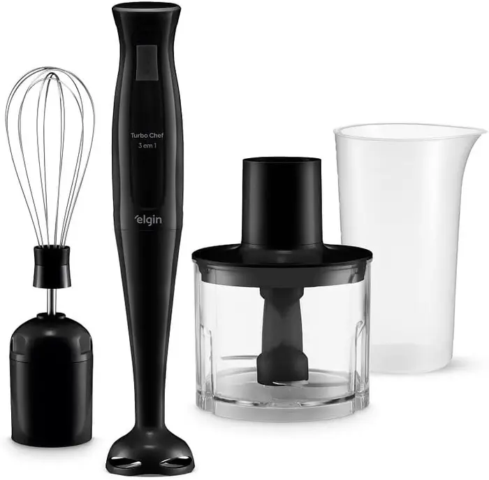 Mixer Turbo Chef Elgin 200W 3 em 1 com Miniprocessador 0,3L e Acessórios