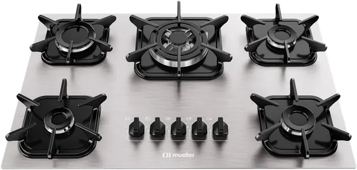Cooktop Mueller MCG5BK 5 Bocas Alumínio Queimador Tripla Chama