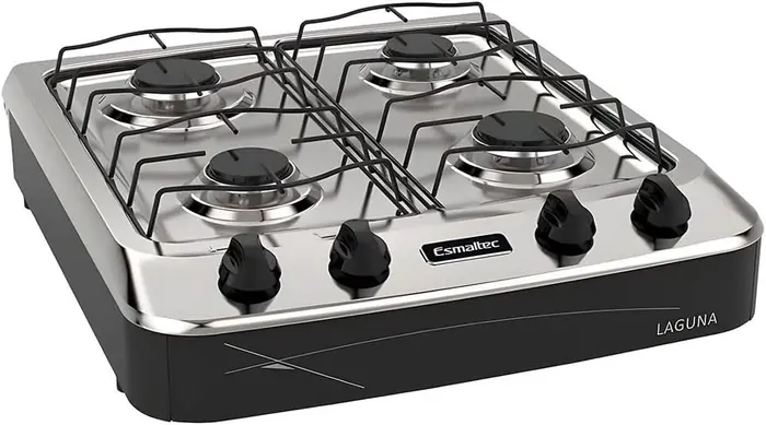 Fogão Esmaltec Laguna 4 Bocas Mesa Inox