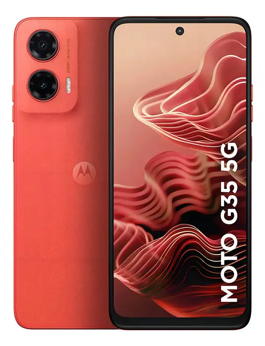 Smartphone Motorola Moto G35 5G - 256GB, 12GB RAM, Câmera 50MP, Tela 6.7" - Coral - Vegan Leather