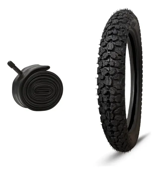 Pneu Black Tyres 90/90-18 XL Traseiro com Câmara para Moto