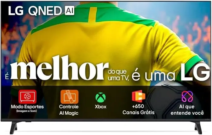 Smart TV 4K 50" LG QNED73 com Processador AI α7 Gen8 e Google Cast Integrado