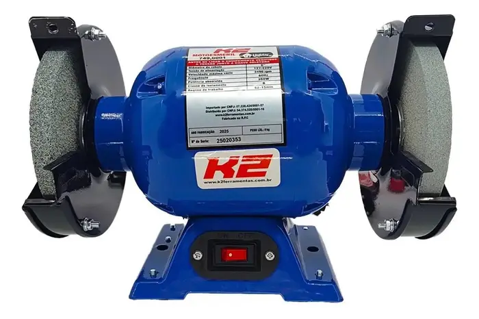 Moto Esmeril Bancada 6eapos;eapos; 350W Bivolt K2 Azul