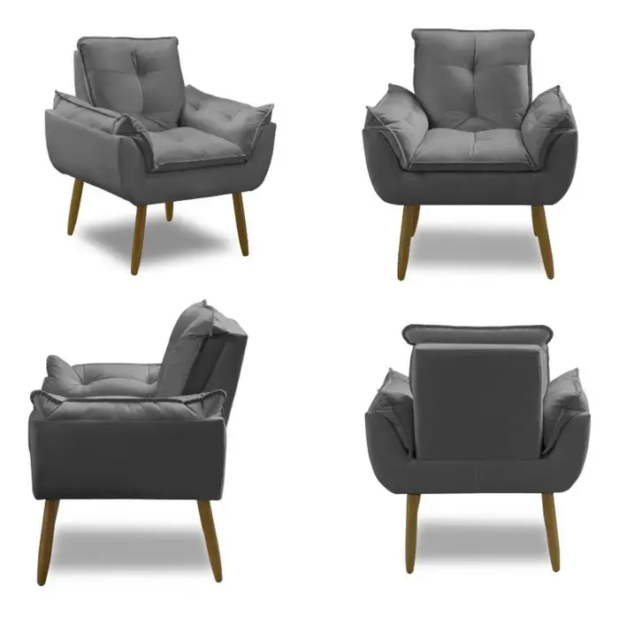 Poltrona Decorativa Opala Suede Arapongas Luxo