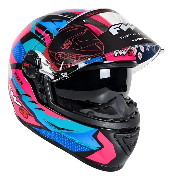 Capacete Fechado GTX Fox FW3 Masculino Feminino com Narigueira