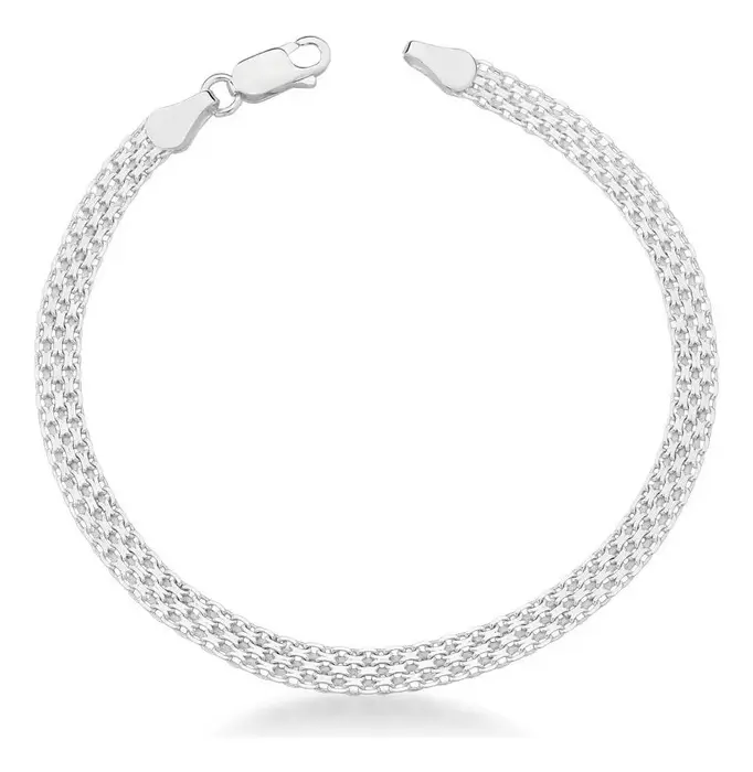 Pulseira Masculina Argennti Prata 925 Bismark Esteira 4,7mm 19 cm