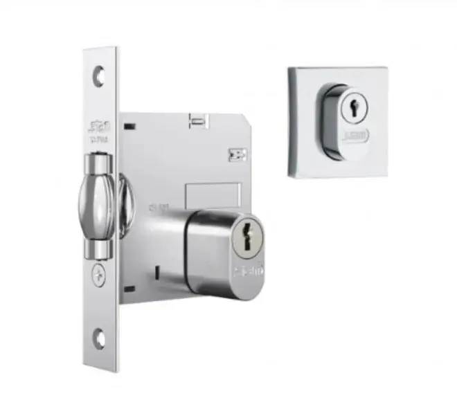 Fechadura STAM 1005 Trinco Rolete Roseta Quadrada Externa Cromado