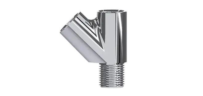 BLUKIT TE latão cromado 1/2X3/4X1/2 45° tipo Y desviador