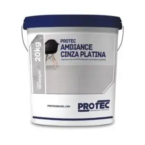 Argamassa Cimento Queimado Piso e Parede Cinza Platina 20Kg Protec