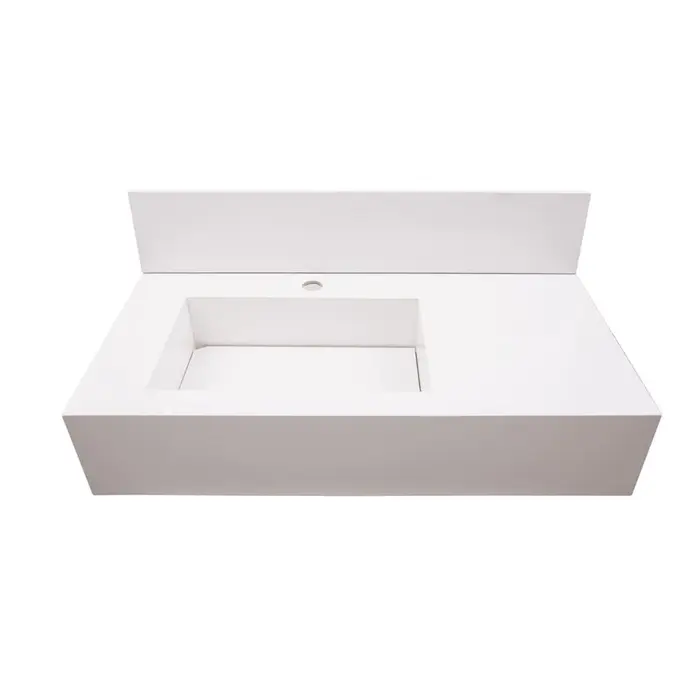 Bancada de Porcelanato para Banheiro Branco 80x40cm RG Nichos