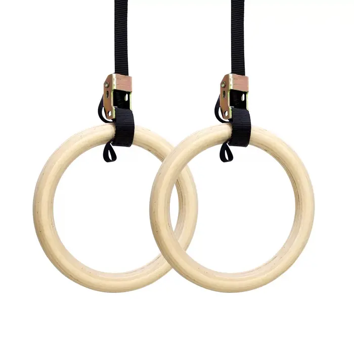 Argolas de Suspensão Olímpicas Madeira para Ginástica Crossfit