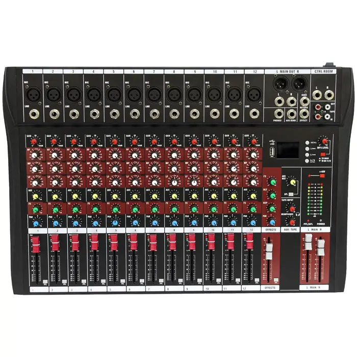 Mesa de Som Usb Mixer Mp3 Digital 12 Canais