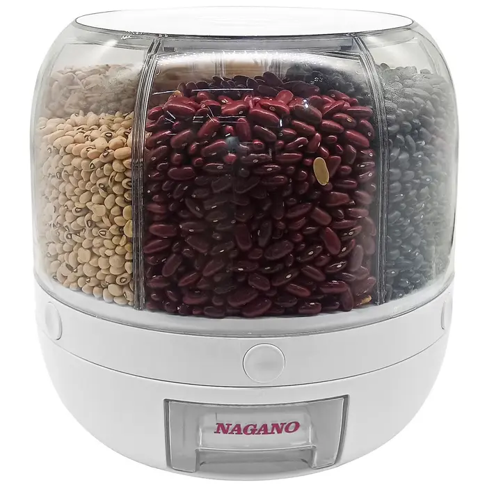 Dispenser Giratório de Alimentos Grãos e Cereais com 6 Divisões