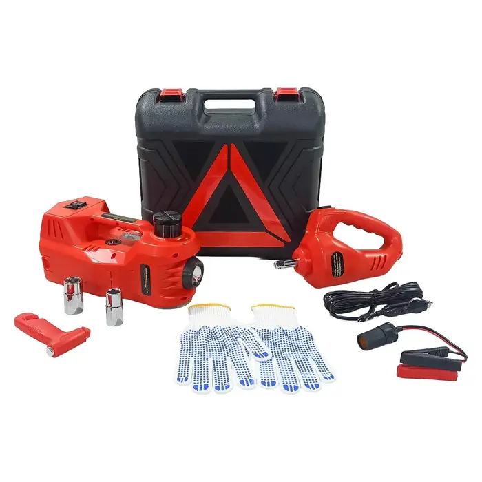 Macaco Elétrico Hidráulico 6 em 1 5 Toneladas 12v Compressor Lanterna Chave de Impacto