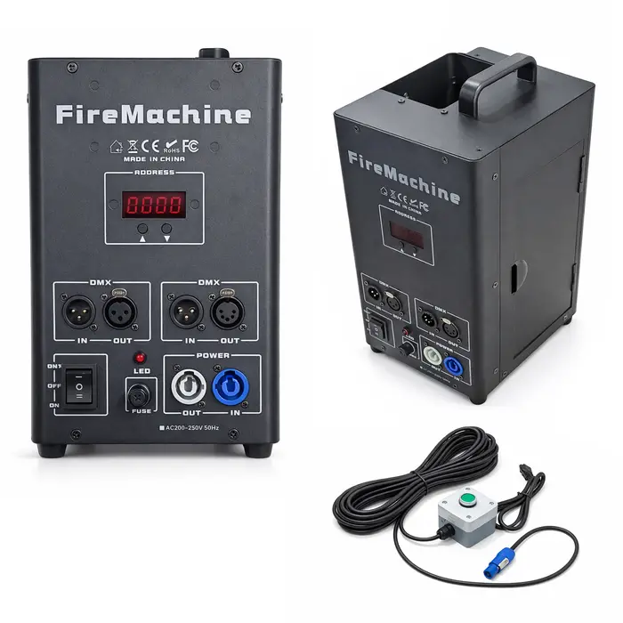Máquina de Fogo 2 Unidades com Controlador DMX512 80w Bivolt