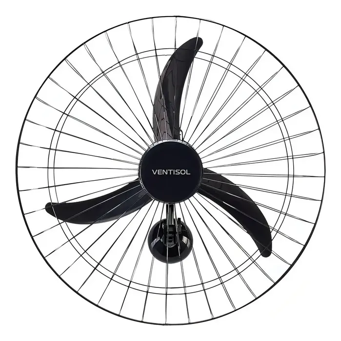 Ventilador de parede Ventisol Comercial preto 200w com 3 pás de plástico