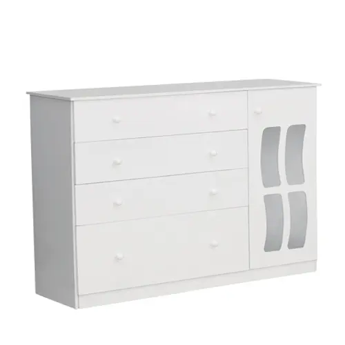 Cômoda Letícia 1 Gaveta e 4 Gavetas Branca MDF