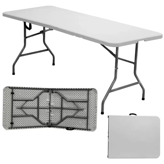 Mesa Dobrável Portátil Vira Maleta 1.80m 200kg Camping Praia