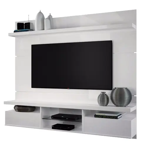 Painel Home Suspenso Livin 1.8 para TVs até 55 Pol, 2 Portas basculantes, Branco – 6152