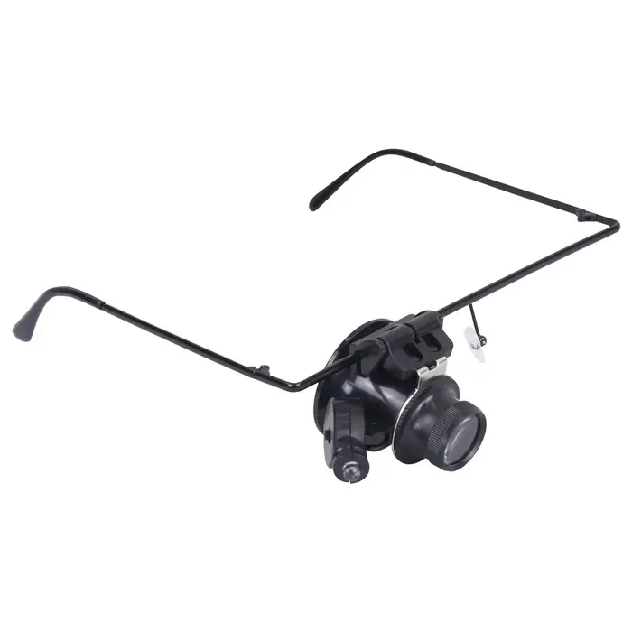 Óculos Lupa Articulável de Precisão com LED Zoom 20X