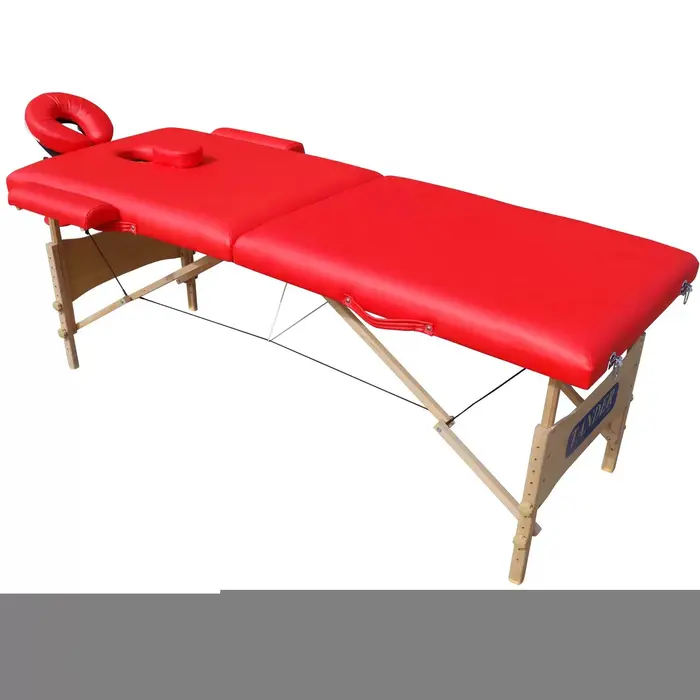 Mesa Maca de Massagem Estética Dobrável Portátil com Orifício – Vermelha – TMDMR