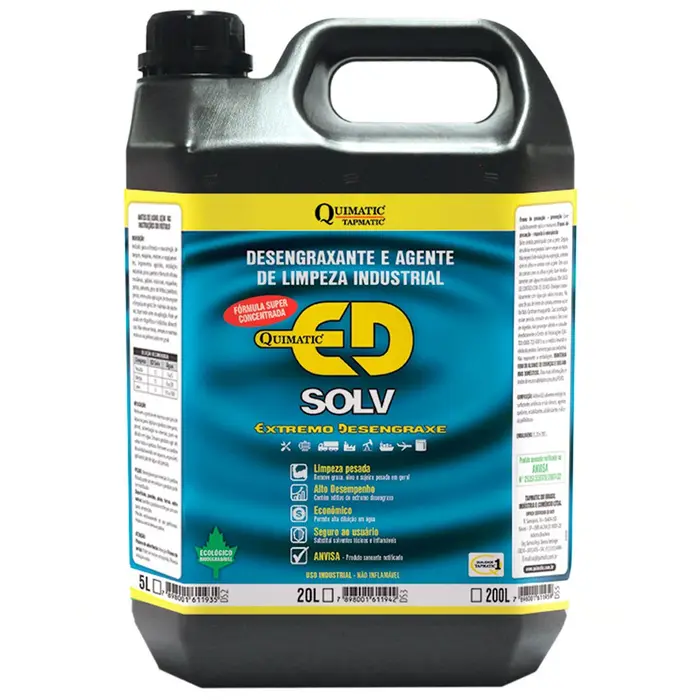 Desengraxante Industrial Biodegradável Ed Solv 5 Litros QUIMATIC-DS2