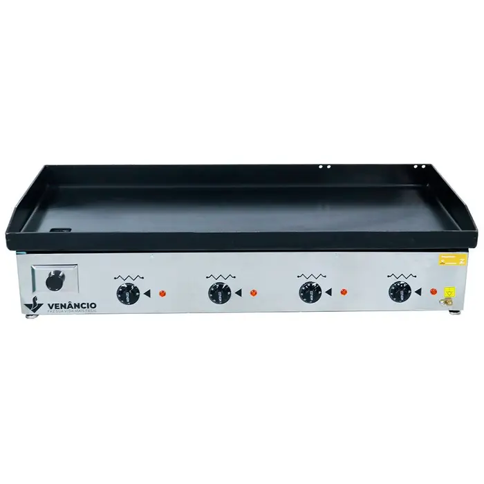 Chapa Elétrica em Inox 1800W 220V Monofásica com 4 Queimadores VENANCIO-CE100