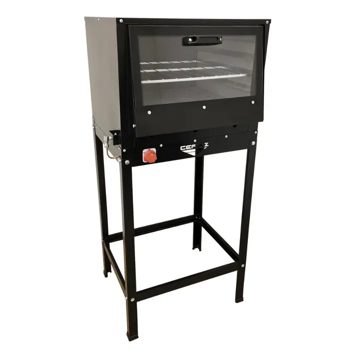 Forno Industrial Médio Alta Pressão FRG-10 a Gás GLP 80L Tampa de Vidro com Cavalete CEFAZ-FRG-10