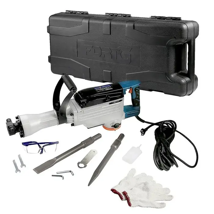 Martelo Demolidor Rompedor Hexagonal 30mm 14.2Kg 55J 1600W 220V com Maleta e Acessórios FORTGPRO-FG3010X220