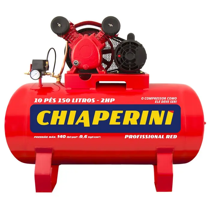 Compressor de Ar Red 10 Pés 2HP 140 PSI 150L 110/220V CHIAPERINI-19607