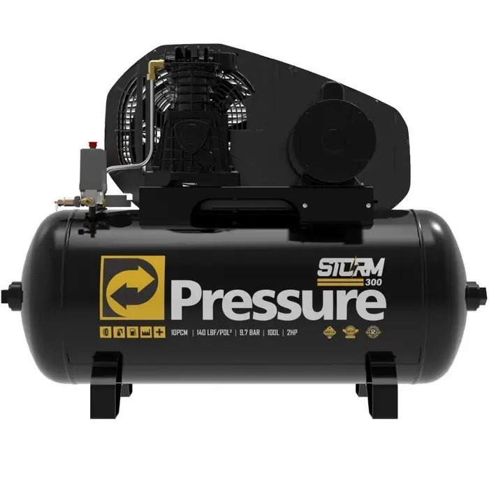 Compressor de Ar 2HP 10 Pés 100 Litros 220V Monofásico Storm 300 PRESSURE-8975703142