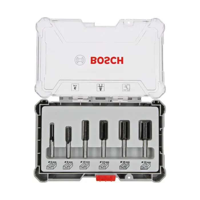 Jogo de Fresas Retas de 6 a 20mm com 6 peças BOSCH-2607017465-000