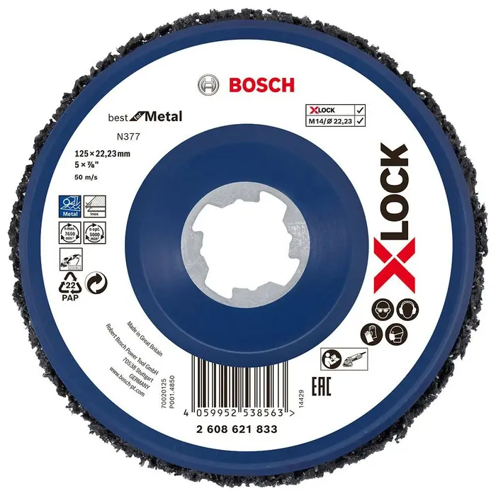 Disco de Limpeza X-LOCK para Metal 125mm BOSCH-2608621833-000