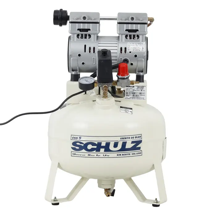 Compressor de Ar Odontológico 29L 1HP Schulz CSD 5/30 Isento de Óleo