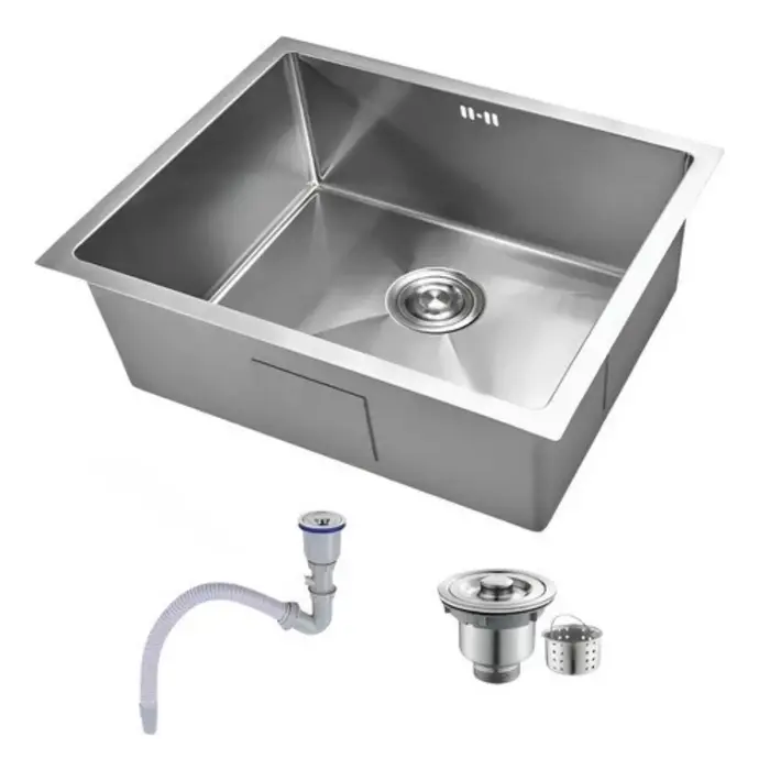 Cuba Inox Escovado Quadrada 50x40 Gourmet Com Acessórios